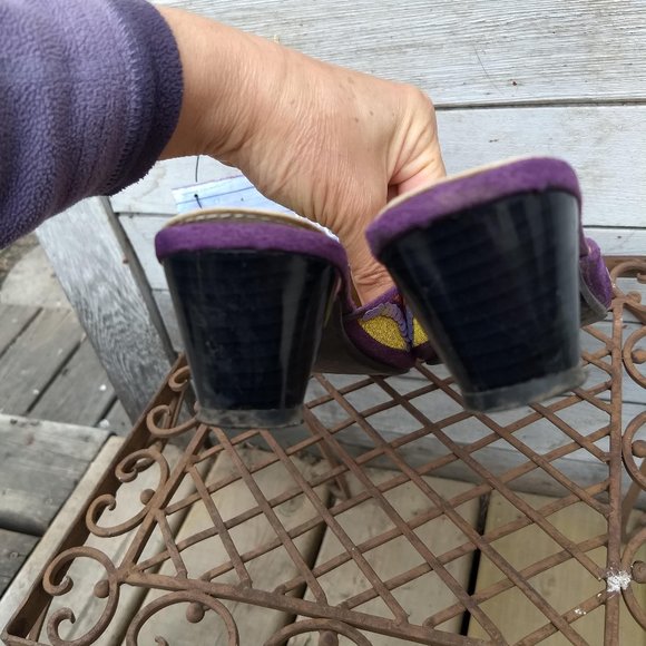 vintage 90s purple rainbow leather sequin mules NWOT 🎈HOST PICK X2🎈 - Picture 6 of 10